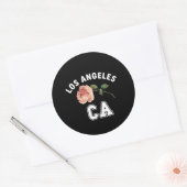ヴィンテージレトロロサンゼルスカリフォルニアシティフローラ ラウンドシール (封筒)
