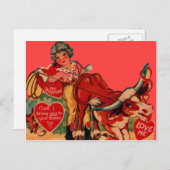 ヴィンテージレトロロデオバレンタインカード シーズンポストカード (正面/裏面)