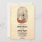 ヴィンテージレトロロマンエレガントチオールドブライダルシャワー 招待状 (正面)