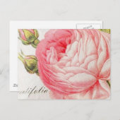 ヴィンテージレトロロマンチックなバレンタインバラ シーズンポストカード (正面/裏面)