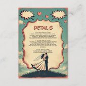 ヴィンテージレトロロマンチックカップル漫画ブック結婚ズ エンクロージャーカード (正面)