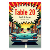 ヴィンテージレトロロマンチックカップル漫画ブック結婚ズ テーブルナンバー (裏面)