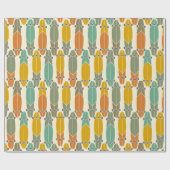 ヴィンテージレトロロングボードスケートボーパターン（の模様が）あるド ラッピングペーパー (フラット)