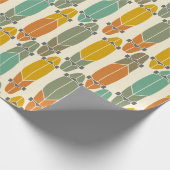 ヴィンテージレトロロングボードスケートボーパターン（の模様が）あるド ラッピングペーパー (角)
