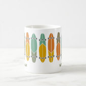 ヴィンテージレトロロングボードスケートボーパーソナライズされたド コーヒーマグカップ (中央)