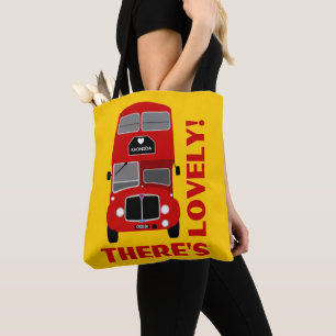 ヴィンテージレトロロンダ，ウェールズDouble Decker Bus トートバッグ
