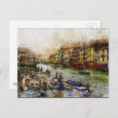 ヴィンテージレトロヴェネツィアイタリアントラベルツーリズム ポストカード (正面/裏面)