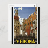 ヴィンテージレトロヴェローナイタリア旅行観光 ポストカード (正面/裏面)