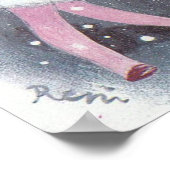 ヴィンテージレトロ与えギフトの女の子のクリスマスのポスター ポスター (角)