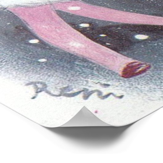 ヴィンテージレトロ与えギフトの女の子のクリスマスのポスター ポスター (角)