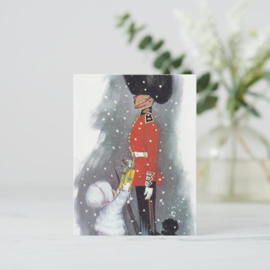 ヴィンテージレトロ与えギフトの子供のクリスマス葉書 シーズンポストカード (スタンド正面)