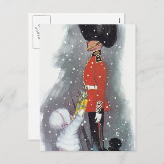 ヴィンテージレトロ与えギフトの子供のクリスマス葉書 シーズンポストカード (正面/裏面)