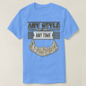 ヴィンテージレトロ任意のスタイル長さ時間理容師ひげH Tシャツ (デザイン正面)