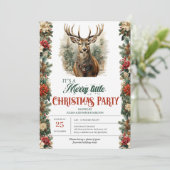 ヴィンテージレトロ伝統的クリスマストナカイ 招待状 (スタンド正面)
