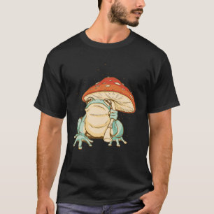 ヴィンテージレトロ傘付きカエルお尻 Tシャツ
