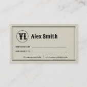 ヴィンテージレトロ共有ラブ紹介カード 紹介カード (裏面)