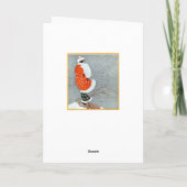 ヴィンテージレトロ冬の女性の雪の灰色の白 カード (裏面)