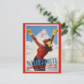 ヴィンテージレトロ冬イタリアンアルプス旅行はがき ポストカード (スタンド正面)