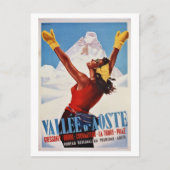 ヴィンテージレトロ冬イタリアンアルプス旅行 ポストカード (正面)