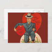 ヴィンテージレトロ刑事バレンタインデー シーズンポストカード (正面/裏面)