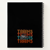 ヴィンテージレトロ列車文字蒸気機関機関車 ノートブック (裏面)