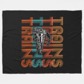 ヴィンテージレトロ列車文字蒸気機関機関車 フリースブランケット (正面(横))