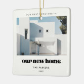 ヴィンテージレトロ初めてのクリスマスが新しいホームに セラミックオーナメント (左)