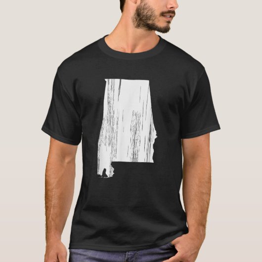 ヴィンテージレトロ動揺してアラバマ州概要 Tシャツ (正面)