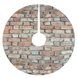 ヴィンテージレトロ古い動揺してレンガの壁のテクスチャ ブラッシュドポリエステルツリースカート