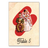 ヴィンテージレトロ古水色漫画ブック結婚 テーブルナンバー (裏面)