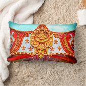 ヴィンテージレトロ回転木馬金ゴールド顔スパークリー写真 ランバークッション (ブランケット)