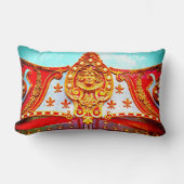 ヴィンテージレトロ回転木馬金ゴールド顔スパークリー写真 ランバークッション (正面)