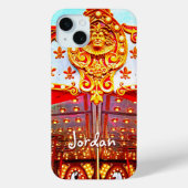 ヴィンテージレトロ回転木馬顔フォト名前をカスタムする はっきりした Case-Mate iPhoneケース (裏面)