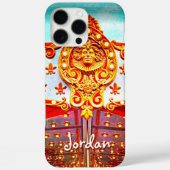 ヴィンテージレトロ回転木馬顔写真あなたの名前を追加 Case-Mate iPhoneケース (裏面)