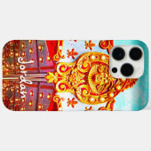 ヴィンテージレトロ回転木馬顔写真あなたの名前を追加 Case-Mate iPhoneケース (裏面 (横))