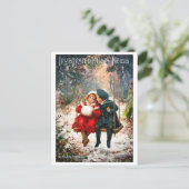 ヴィンテージレトロ図解入りの、写真付きのロンドンニュースクリスマス シーズンポストカード (スタンド正面)