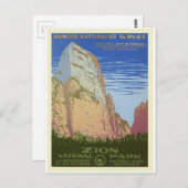 ヴィンテージレトロ国立公園トラベルツーリズム ポストカード (正面/裏面)