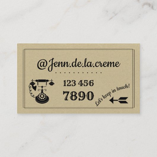 ヴィンテージレトロ場所の設定 名刺 (裏面)