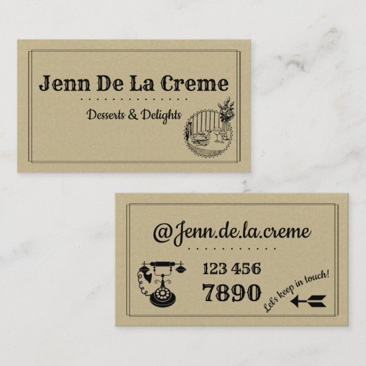 ヴィンテージレトロ場所の設定 名刺 (正面/裏面)