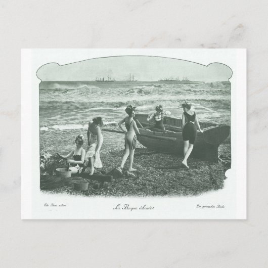 ヴィンテージレトロ女フランスの性ビクトリアン女性 ポストカード (正面)