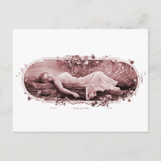 ヴィンテージレトロ女フランスの性ビクトリアン女性 ポストカード (正面)