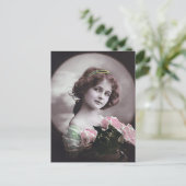 ヴィンテージレトロ女フランスの性ビクトリアン女性 ポストカード (スタンド正面)