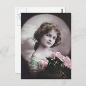 ヴィンテージレトロ女フランスの性ビクトリアン女性 ポストカード (正面/裏面)