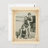 ヴィンテージレトロ女子デコ女子泳ぐ人 ポストカード (正面/裏面)