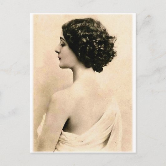 ヴィンテージレトロ女子美術写真若女 ポストカード (正面)