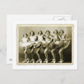 ヴィンテージレトロ女子踊りクイーンズガールズ ポストカード (正面/裏面)