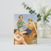 ヴィンテージレトロ女子30s水着パーティー ポストカード (スタンド正面)