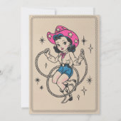 ヴィンテージレトロ女性のカーボーイ30th誕生日パーティー 招待状 (裏面)