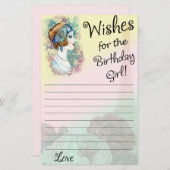 ヴィンテージレトロ女性の誕生日の女の子を願う (正面/裏面)