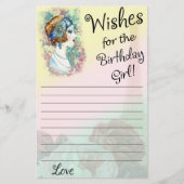 ヴィンテージレトロ女性の誕生日の女の子を願う (正面)